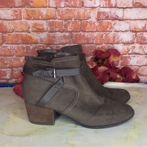 Unisa Gray Chelsea Buckled Ankle Boots